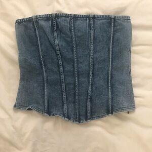 That’s So Fetch Denim Corset Tube Top
